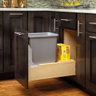 Rev-A-Shelf 4WCBM Series Single 35 qt Maple Bottom Mount Waste Container w/ Rev-A-Motion®