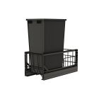 Single 50-Quart Pull-Out Waste Container in Black 5349-1550DM-118-18