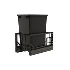 Single 35-Quart Pull-Out Waste Container for 18" Cabinet in Black 5349-15DM18-118