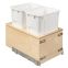 Century Double 34-Quart Pullout Waste Container - 14-7/8" W - White