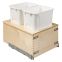 Century Double 34-Quart Pullout Waste Container - 17-7/8" W - White