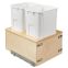 Century Double 50-Quart Pullout Waste Container - 17-7/8" W - White