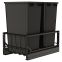 Rev-A-Shelf 5349 Series Double 50-Quart Pull-Out Waste Container in Black 5349-2150DM-218-12