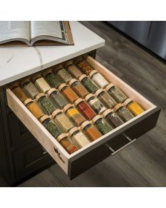 Century 33in Wide Wood Spice Drawer Organizer Insert
