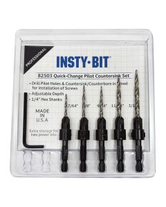 Insty-Bit Countersinks 5 Pc Set 7/64 to 3/16