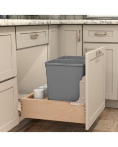 Rev-A-Shelf 4WCBM Series Double 32 qt Maple Bottom Mount Waste Container w/ Rev-A-Motion&reg;