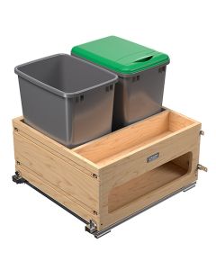 Rev-A-Shelf 4WCWM-2435DMSC-2 35qt Double Waste Center MAPLE