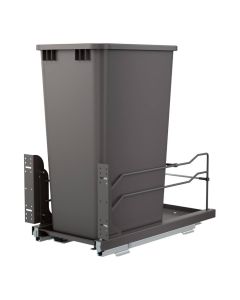 Rev-A-Shelf 53WC Series Single 50 qt Steel Bottom Mount Waste Container Orion Gray 