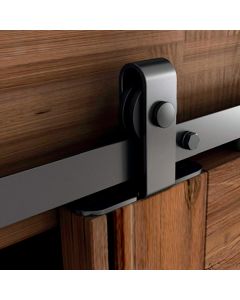 US Futaba Top Mount Mini Barn Door Hardware Matte Black