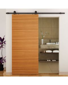 US Futaba Flat Rail Barn Door Hardware &ndash; 96in Top Mount Matte Black