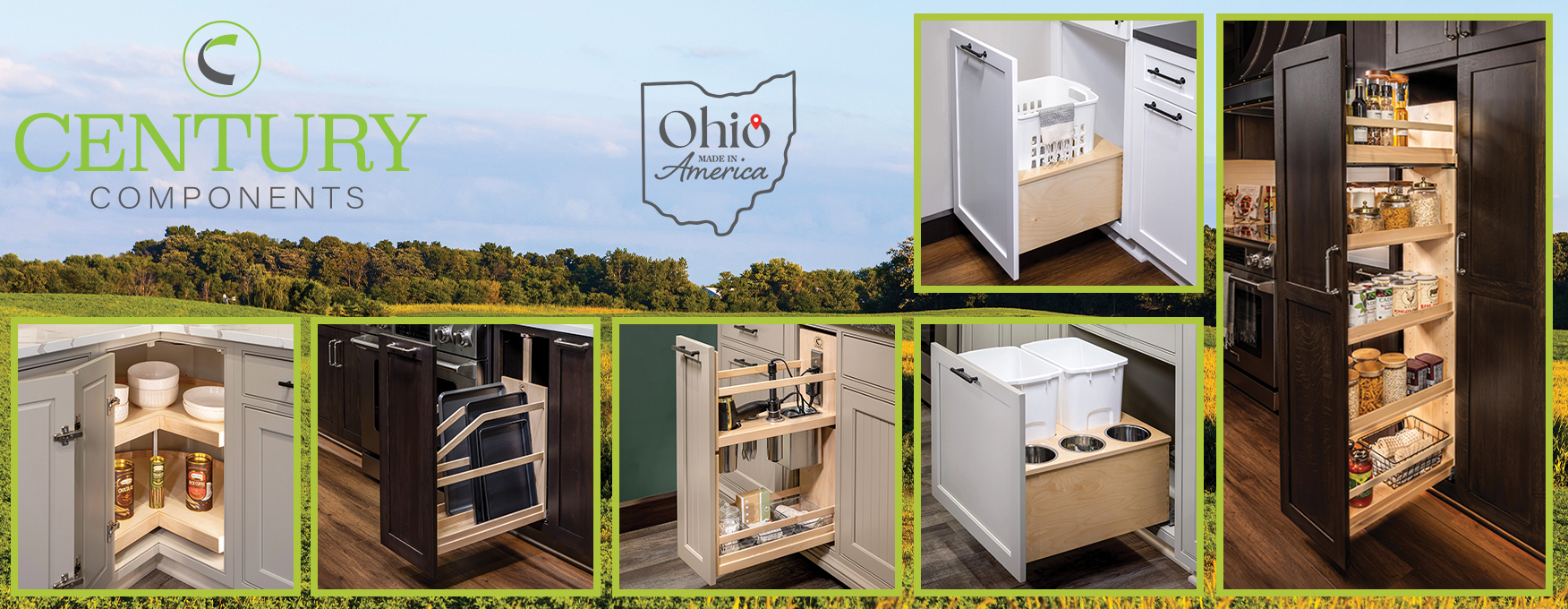 X-Brackets, Trash Pullouts, Base Cabinet Organizers, Lazy Susans, Drawer Organizers, Pantry Pullouts, Spice Racks and Vanity Organizers ready to ship!